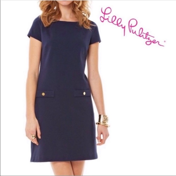 Lilly Pulitzer Dresses & Skirts - Lilly Pulitzer Navy Ribbed Shift Dress